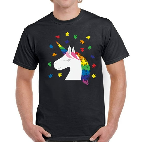 Autism Men T-Shirt Autism Unicorn Color Puzzle S M L XL 2XL 3XL 4XL 5XL Awareness Graphic Tee