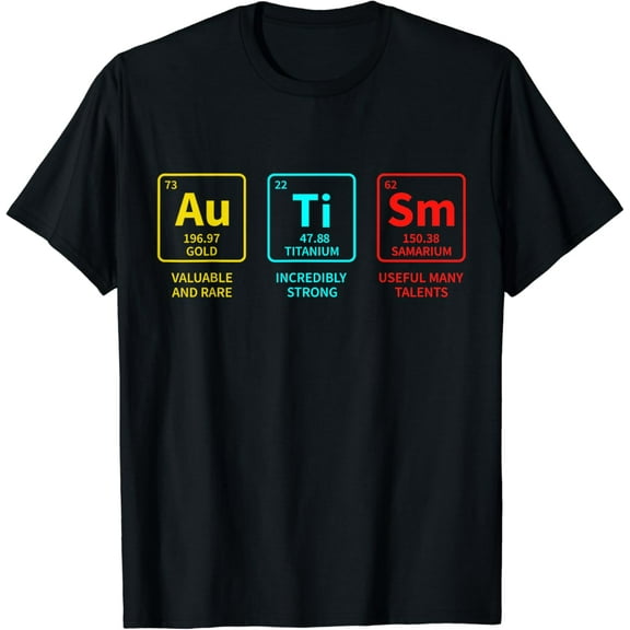 Autism Men Women Kids Elements Periodic Table Awareness ASD T-Shirt mens t shirt，black，women，funny，misfits，men，journey