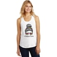 thumbnail image 1 of Autism Mom Bun Puzzle Pieces Womens Racerback Tank Top, Large White, 1 of 3