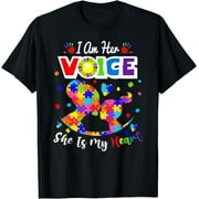 Autism Mom I Am Her Voice She Is My Heart Daughter Autism T-Shirt