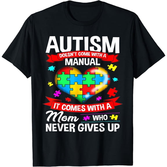 Autism Mom Shirt Women Autism Awareness Shirts Mom Cute T-Shirt