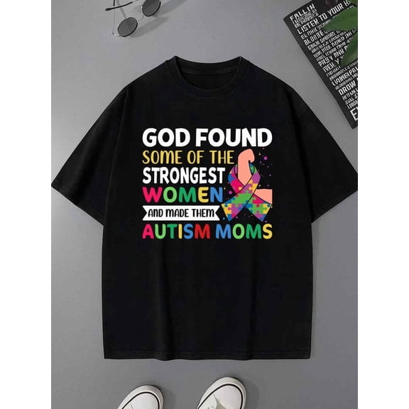 Autism Mom T-Shirt for men lover 180G 100% Cotton black heart taylor Retro Unisex Shirt Short Sleeve tshirts Basic Unisex Shirt Graphic tshirts Funny Unisex Shirt Crewneck tshirts