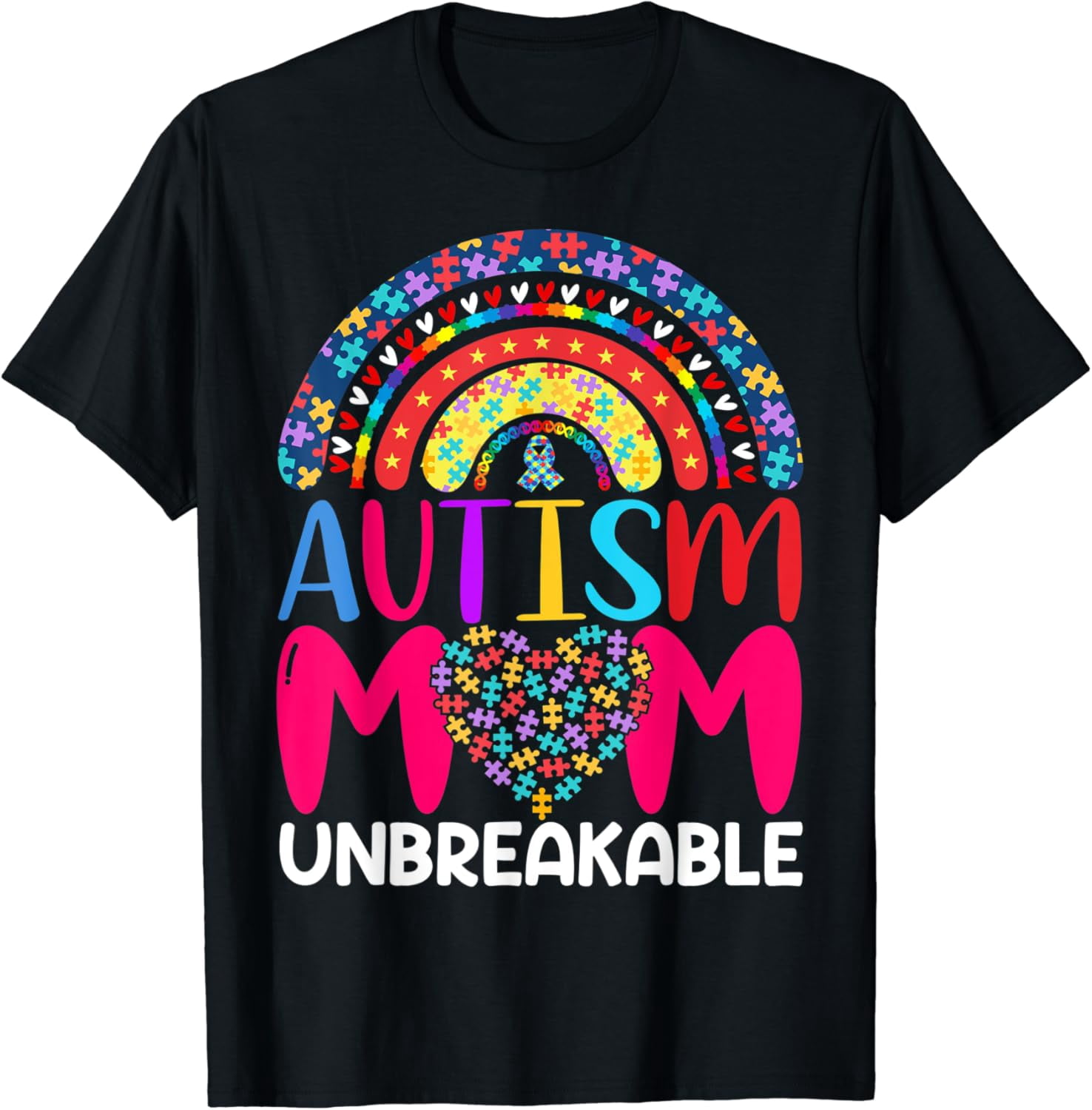 Autism Mom Unbreakable Shirt In April We Wear Blue Autism Awareness Month BLACK S-5XL