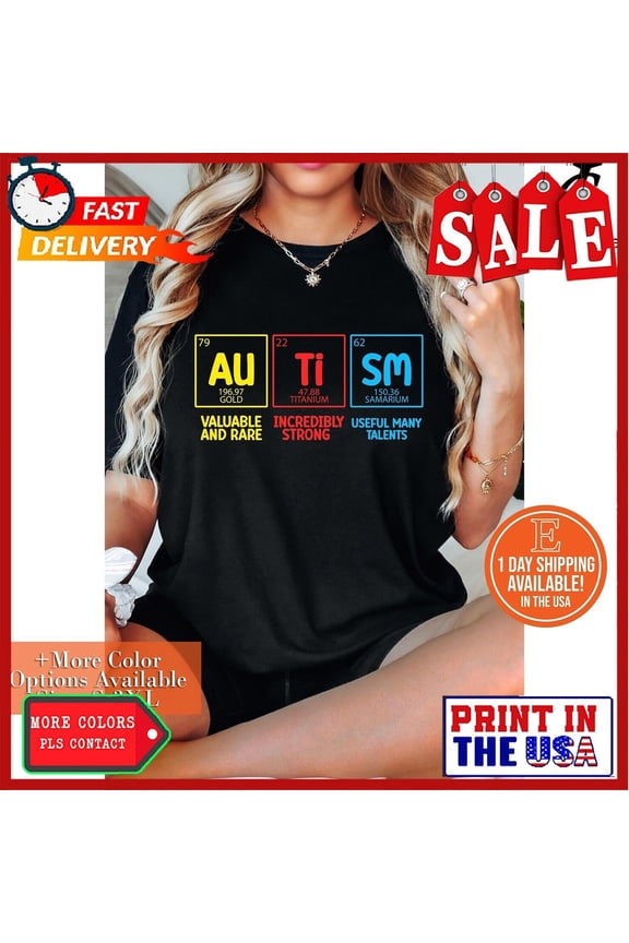 Autism Neurodiversity Elements Periodic Table Spectrum Awareness Support T-Shirt