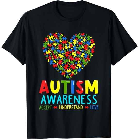 Autism Puzzle Heart Love Accept Understand Autism Awareness T-Shirt
