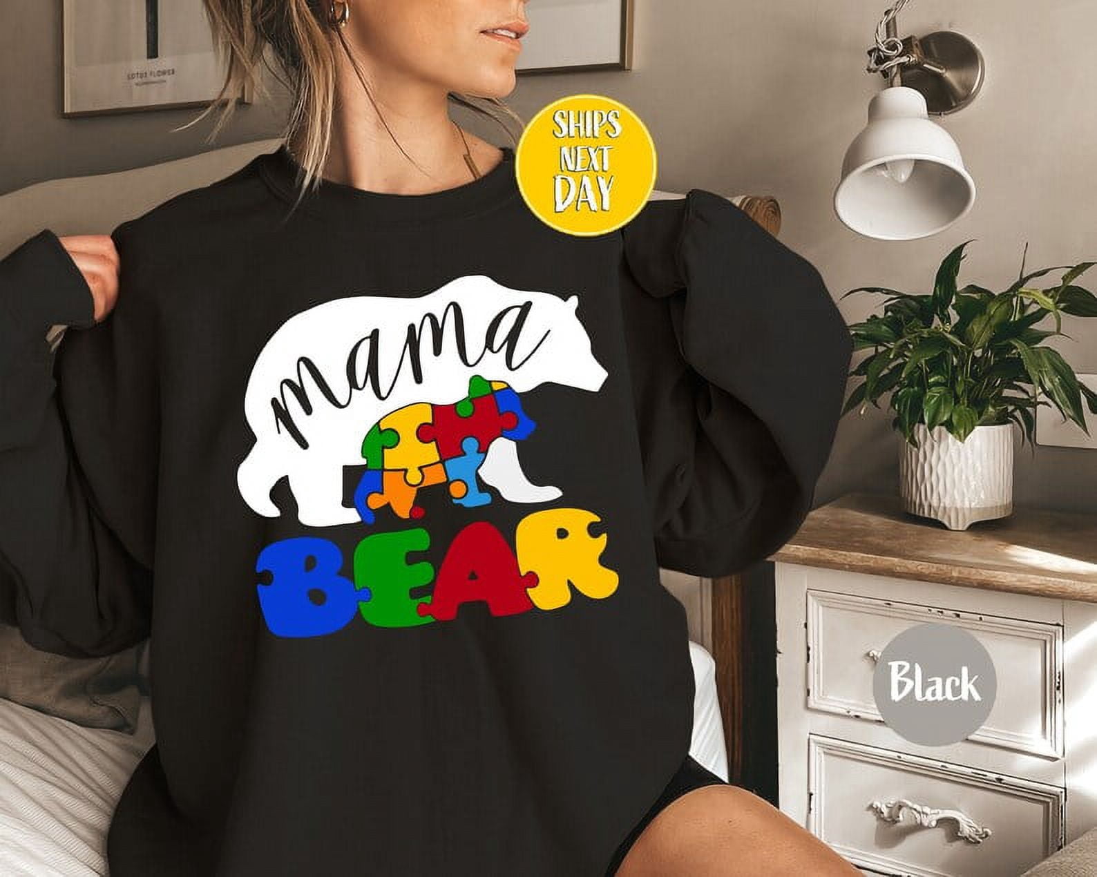 Autism Awareness Sweatshirt For Women | Cute Puzzle Graphic, Long Sleeve Crewneck | Soft Polyester/Cotton Blend