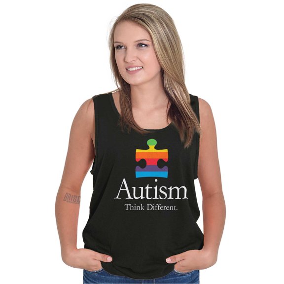 Autism Puzzle Piece Think Different Tank Top T Shirts Men Women Brisco Brands S
