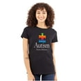 thumbnail image 1 of Autism Puzzle Piece Think Different Womens Slim Fit Graphic Tee Brisco Brands S, 1 of 5