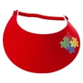 thumbnail image 1 of Autism Puzzle Symbol Heat Transfer Fabric Foam Visor - Red OSFM, 1 of 5