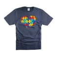 thumbnail image 1 of Autism Puzzle Tee Awareness Shirt, Support Tee, Puzzle Pride Shirt, Awareness Shirt (Large Navy Blue), 1 of 6