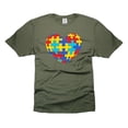 thumbnail image 1 of Autism Puzzle Tee Awareness Shirt, Support Tee, Puzzle Pride Shirt, Awareness Shirt (Medium Military Green), 1 of 6