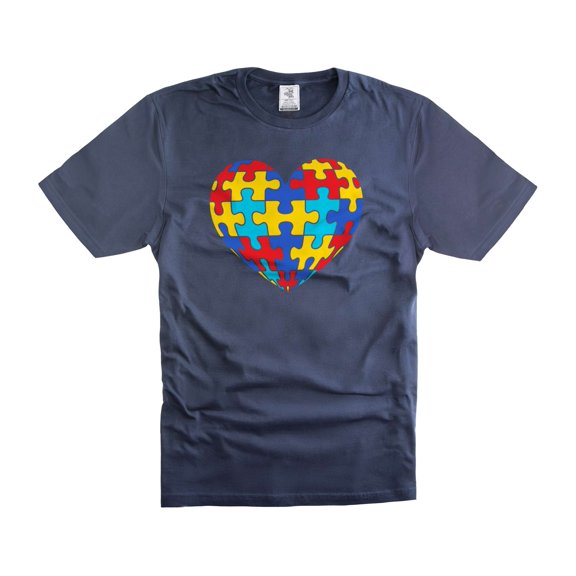 Autism Puzzle Tee Awareness Shirt, Support Tee, Puzzle Pride Shirt, Awareness Shirt (Small Navy Blue)