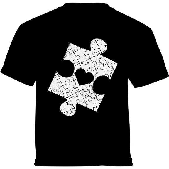 Autism Puzzles Distressed Heart Autism Awareness Toddler T-Shirt - Graphic Tee - 2T 3T 4T 5/6T