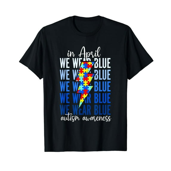 Autism Rainbow In April We Wear Blue Autism Awareness Month T-Shirt