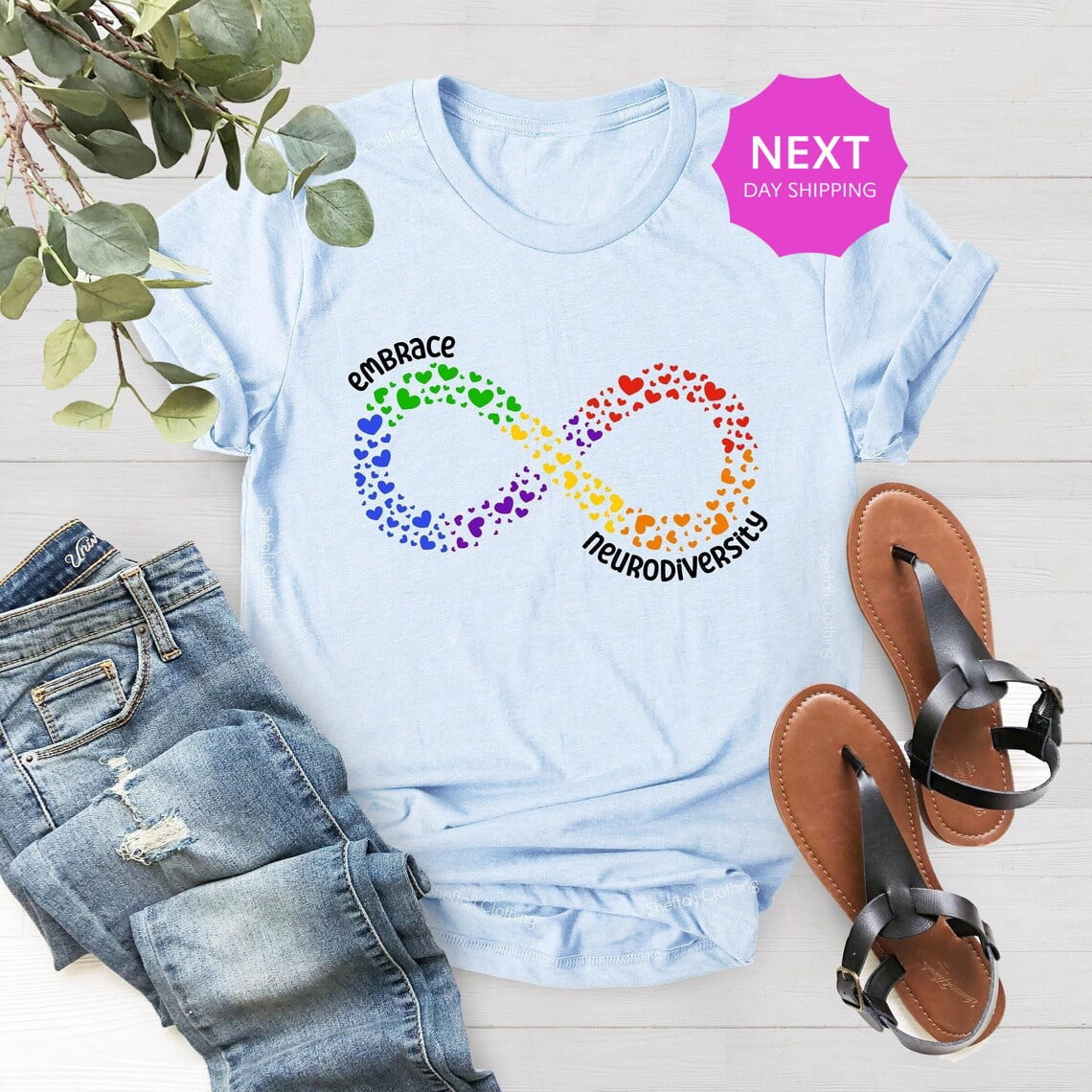 Autism Rainbow Infinity Hearts Symbol Accept Celebrate Autism And ...