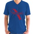 thumbnail image 1 of Autism Red Ribbon Awareness Shirt for Men V-neck Short Sleeve Puzzle Mens Graphic Tee, 1 of 2