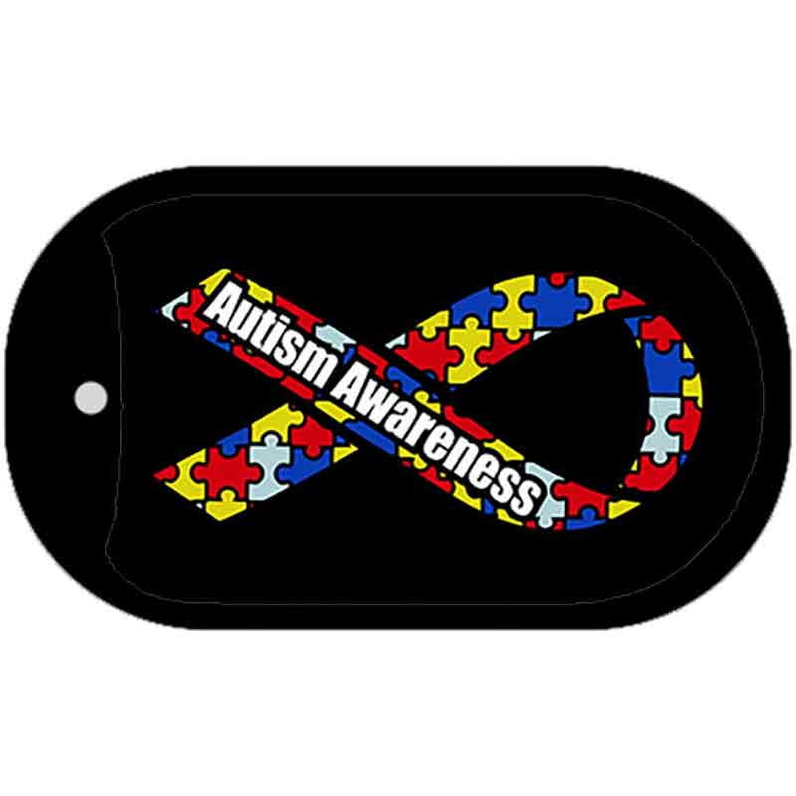 Autism Ribbon Novelty Metal Dog Tag Necklace DT-4667 2" x 1" Dog Tag ...