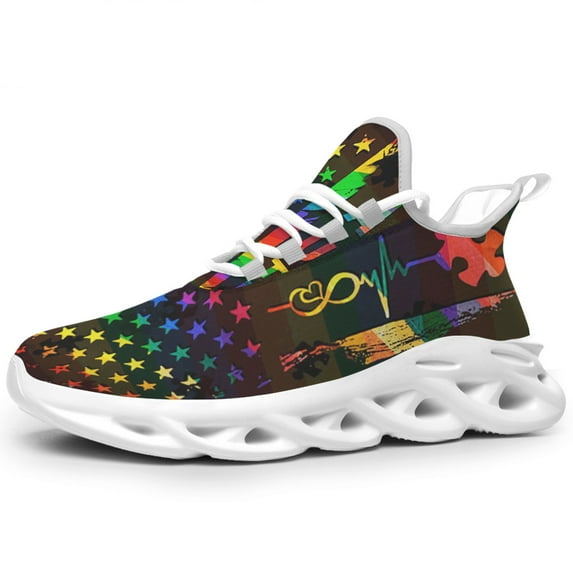 Autism Rights Movement Shoes Trail Running Shoe Non-Slip Breathable Comfortable Sneakers White Size 8.5