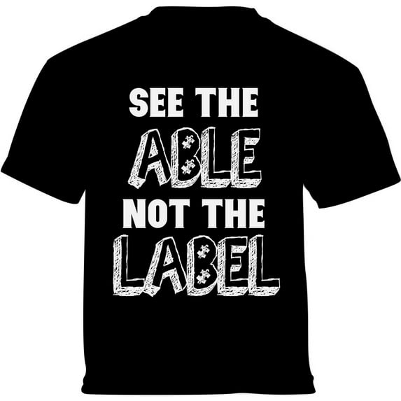 Autism See the Able Not the Label Puzzles Print Autism Awareness Toddler T-Shirt - Graphic Tee - 2T 3T 4T 5/6T
