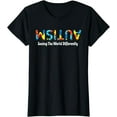 thumbnail image 1 of Autism Seeing The World Differently Upside Autism Awareness T-Shirt, 1 of 3