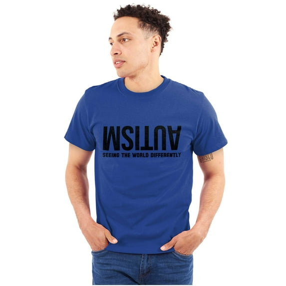 Autism Seeing the World Differently Men's Graphic T Shirt Tees Brisco Brands M