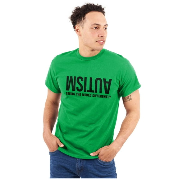 Autism Seeing the World Differently Plus Size Crewneck Graphic Tee Shirt Brisco Brands 2X