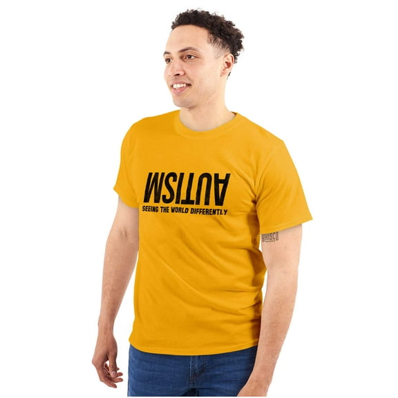 Autism Seeing the World Differently Plus Size Crewneck Graphic Tee Shirt Brisco Brands 4X