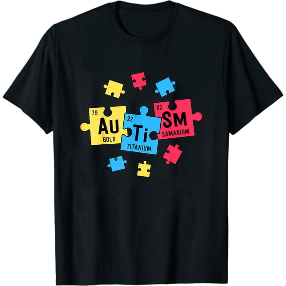 Autism Shirts For Teachers SPED Periodic Table Elewoments T-Shirt Black Medium
