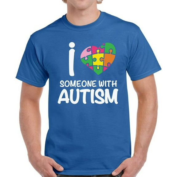 Autism Shirts for Men - S M L XL 2XL 3XL 4XL 5XL - I Love Someone With Autism Graphic Tee