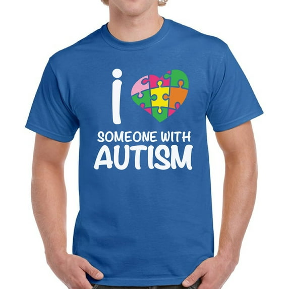 Autism Shirts for Men - S M L XL 2XL 3XL 4XL 5XL - I Love Someone With Autism Graphic Tee