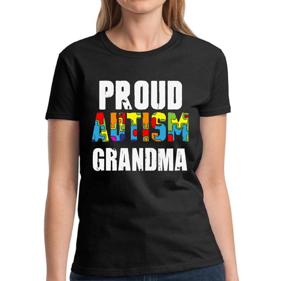 Autism Shirts for Women - S M L XL 2XL 3XL - Proud Autism Grandma Graphic Tee