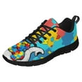 thumbnail image 1 of Autism Shoes Women Men Running Sneakers Autism Awareness Puzzle Print Tennis Walking Shoes Black Size 8.5, 1 of 5