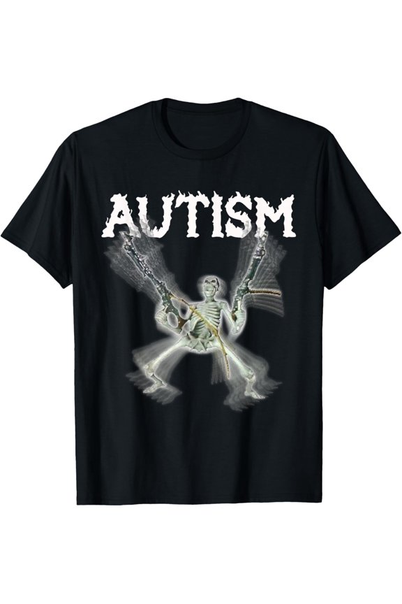 Autism Skeleton Meme Funny Men Women Kids T-Shirt