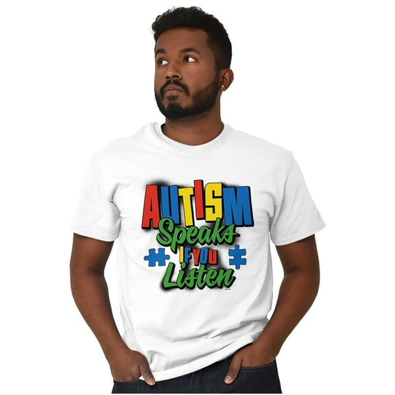 Autism Speaks If You Listen Awareness Men's Graphic T Shirt Tees Brisco Brands X