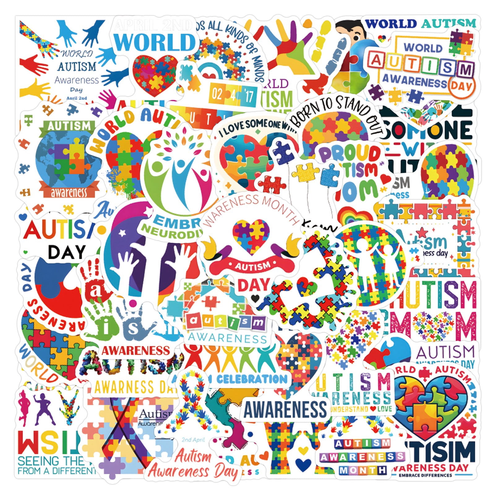 Autism Cancer Sticker Seat Belt Adjuster For Adults 64-Pack Diabetes Stickers - Waterproof ...
