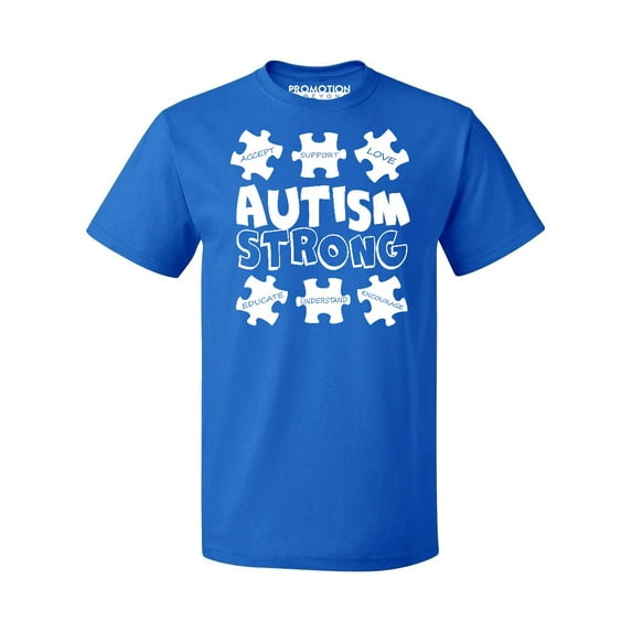 Autism Strong Awareness Support Men's T-shirt, XL, Royal
