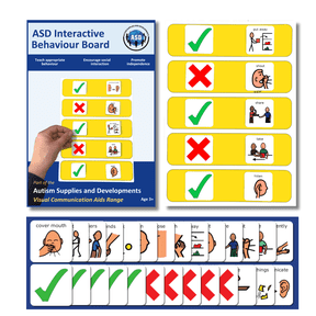 Autism Supplies and Developments Interactive Behavior Board with 17 Symbols, Durable Pack