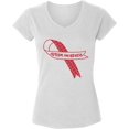 thumbnail image 1 of Autism Support Red Ribbon V-Neck T-Shirt for Women - Autism Puzzle S M L XL 2XL Graphic Tee, 1 of 2