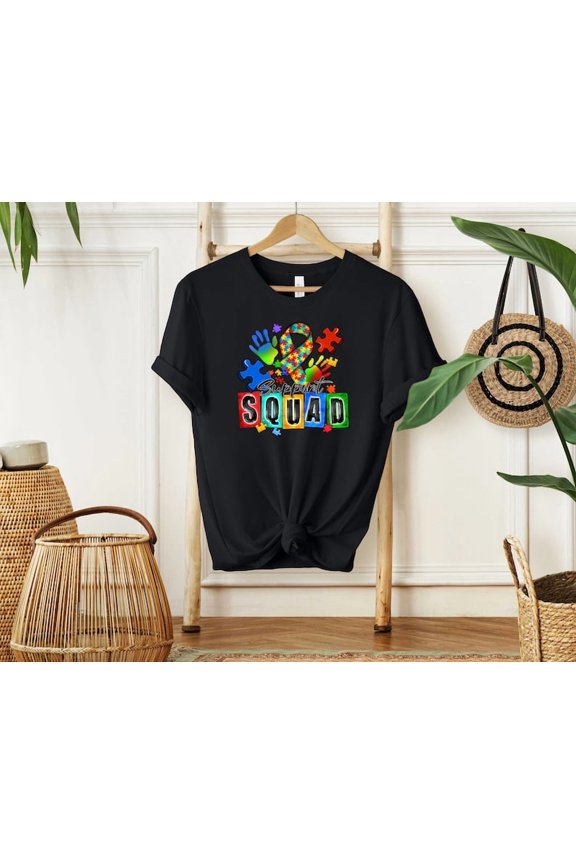 Autism Support Squad Awareness Month Spectrum Family Puzzle Team T-Shirt