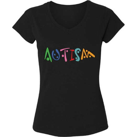 Autism Support V-Neck T-Shirt for Women - Autism Hope Love Puzzle S M L XL 2XL Graphic Tee