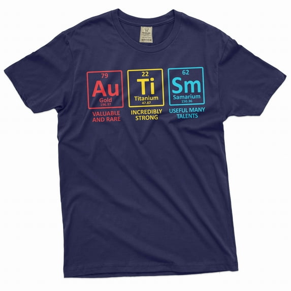 Autism T-shirt Autism awareness month periodic table creative novelty shirt