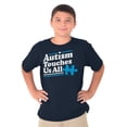 thumbnail image 1 of Autism Touches Us All Puzzle Piece Crewneck T Shirts Boy Girl Teen Brisco Brands XS, 1 of 6