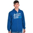 thumbnail image 1 of Autism Touches Us All Puzzle Piece Zip Up Hoodie Men's Women's Brisco Brands M, 1 of 6