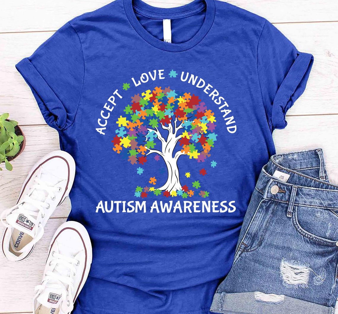 Autism Tree Shirt, Autism Awareness Shirt, Aba Therapy Family Autism Support Squad, Autism Mom Shirts, Neurodiversity Shirt, Inclusion Shirt, Full Size S-5XL