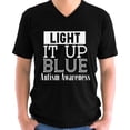 thumbnail image 1 of Autism V-neck Shirt for Men Puzzle White Awareness Light It Up Blue Mens S M L XL 2XL Graphic Tee, 1 of 2
