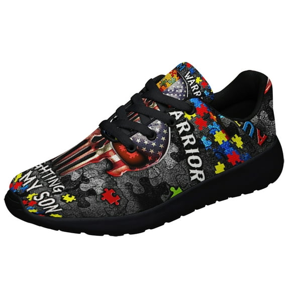 Autism Warrior Fighting For My Son Shoes Sneakers for Women Men Black Size 7.5