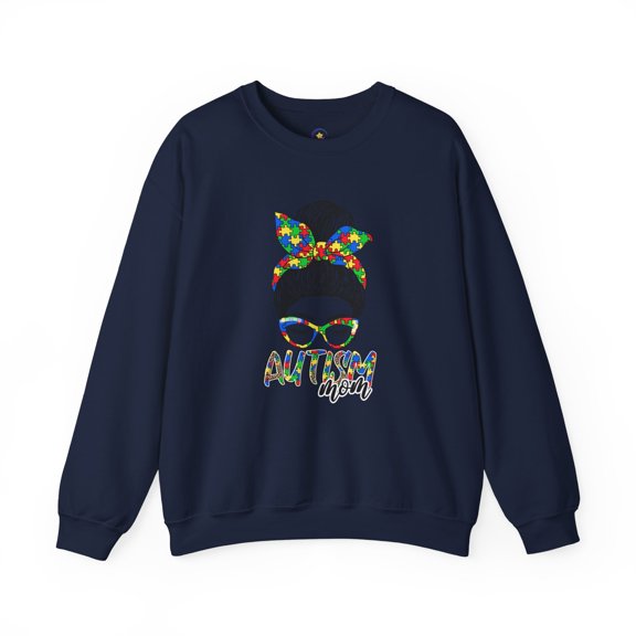 Autism Women Sweatshirts Autism Mom Sweatshirts Messy Bun Women Sweatshirts
