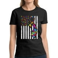 thumbnail image 1 of Autism Women T-Shirt Autism Flag Awareness Graphic Tee S M L XL 2XL 3XL, 1 of 2
