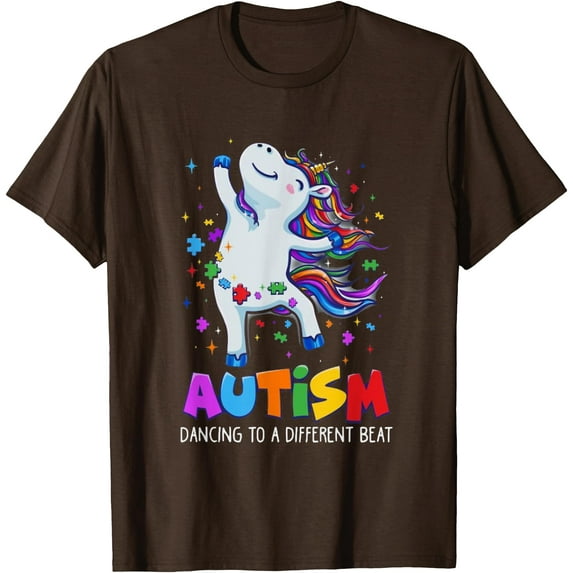 Autism awareness Dabbing unicorn puzzle piece Unisex T-Shirt for Men Women Kids Toddler,Dark Chocolate Color,Size YL