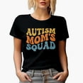 thumbnail image 1 of Autism's Mom Squad, Group Name for Mothers of Children with Autism, Groovy Retro Wavy Text Merch Gift, Black T-Shirt, Small, 1 of 5